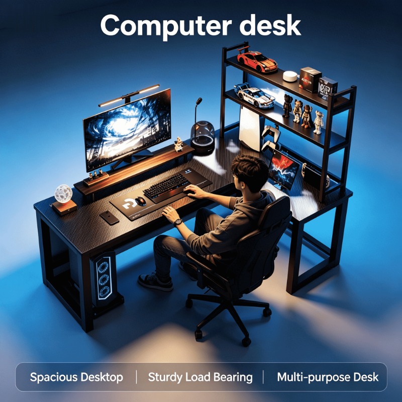 Esports Gaming Furniture - Adjustable Height L Shaped Corner Computer