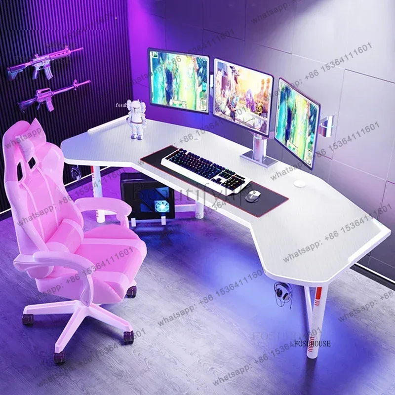 White Computer Desk Office Fur - огляд і ціна Esports Gaming Furniture